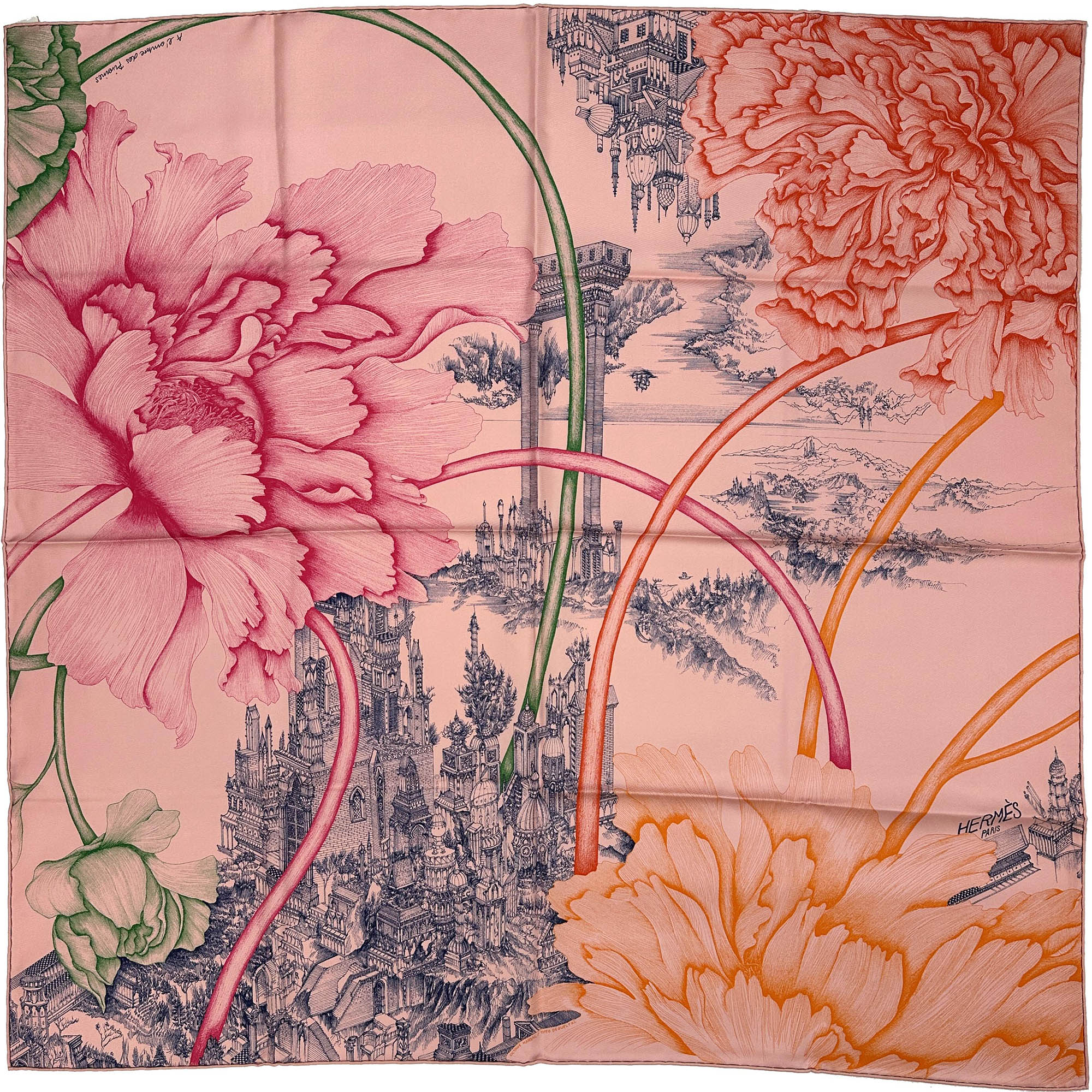 Hermès À L'Ombre des Pivoines 90