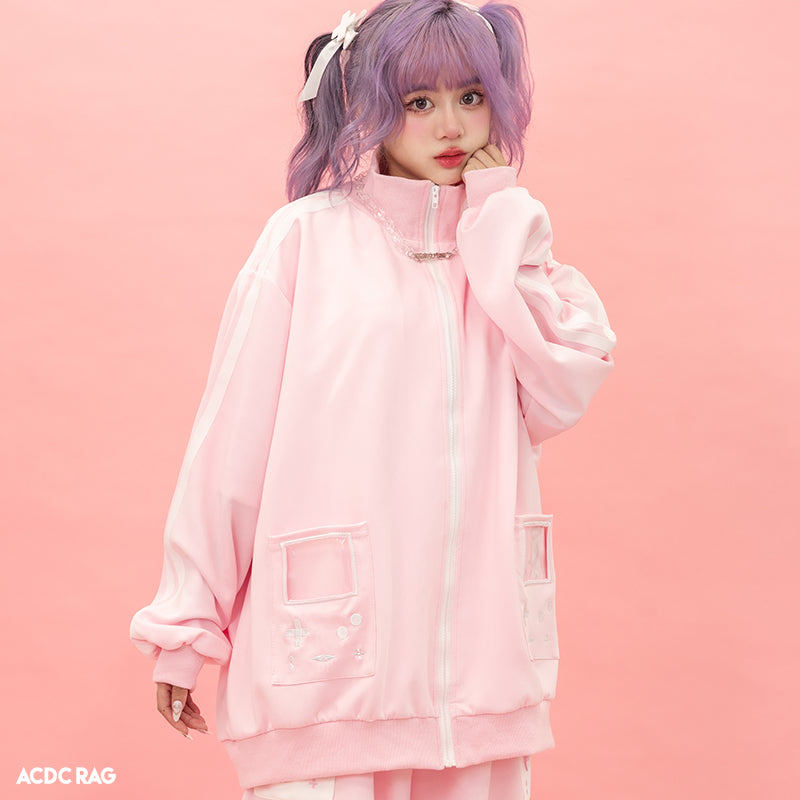 GAME OVER ジャージジャケット ピンク – ACDC RAG