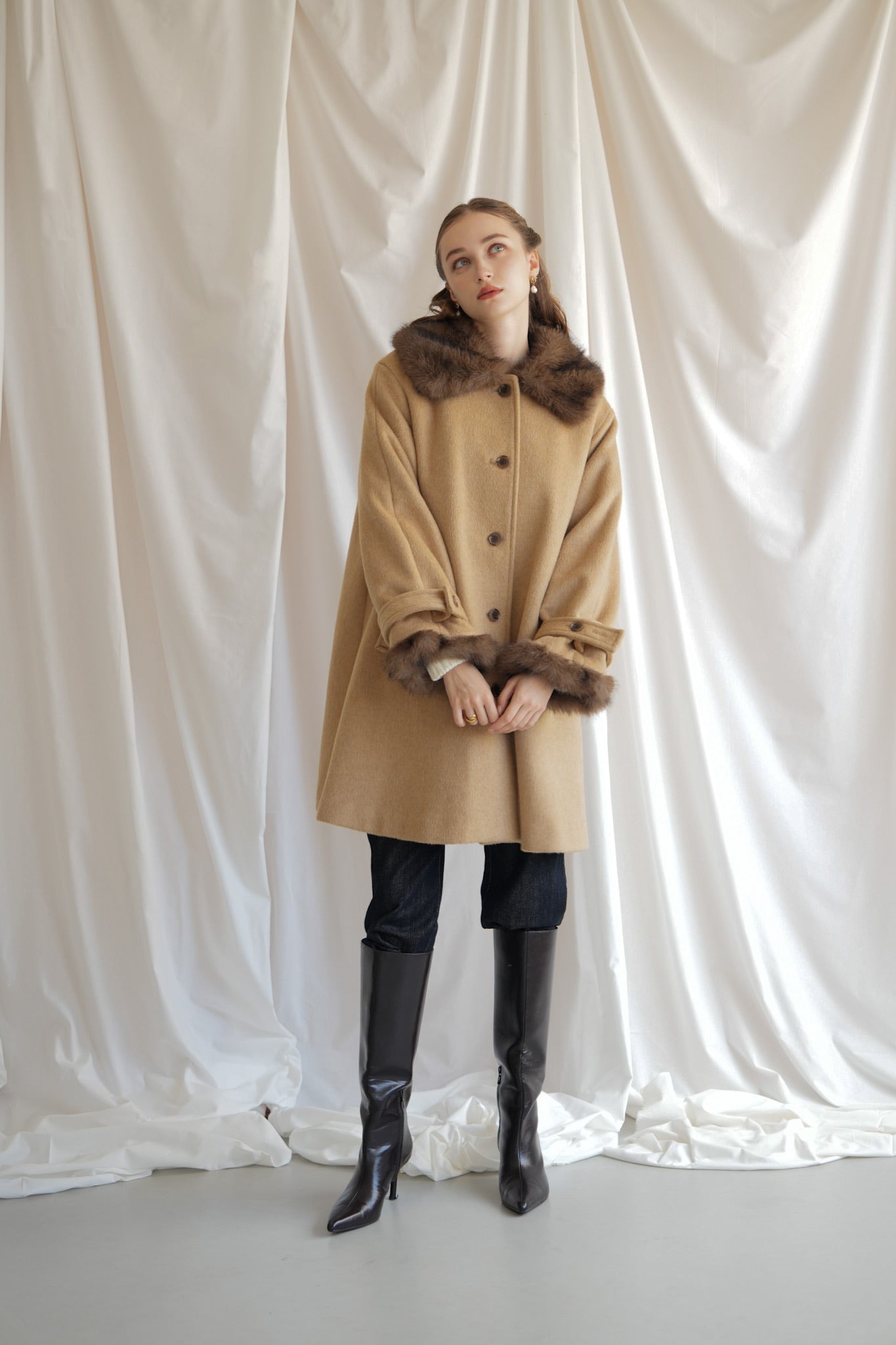 fur flare middle coat – Acka online store