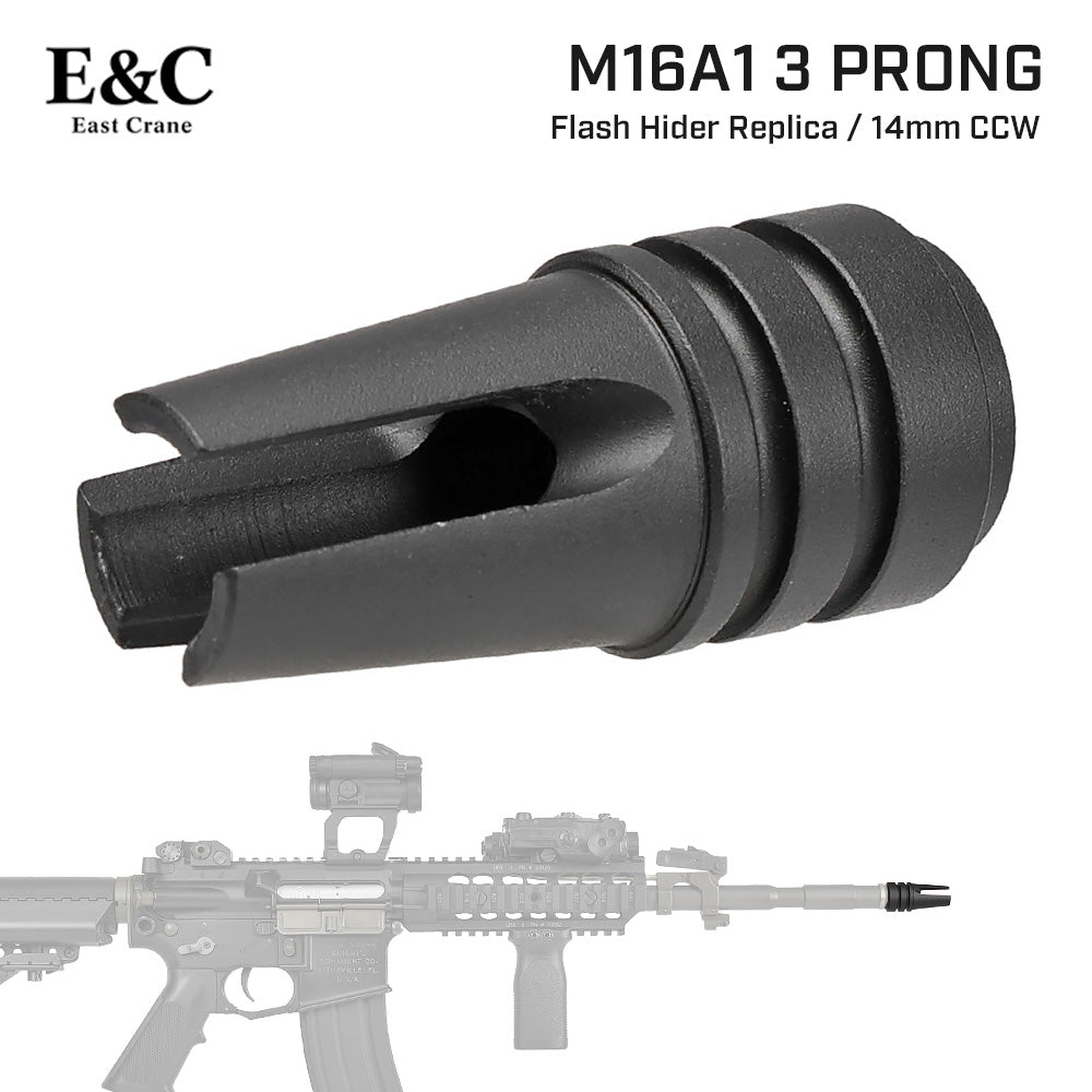 E&C 製 】 14mm逆ネジ 対応 M16A1 3プロング フラッシュハイダー