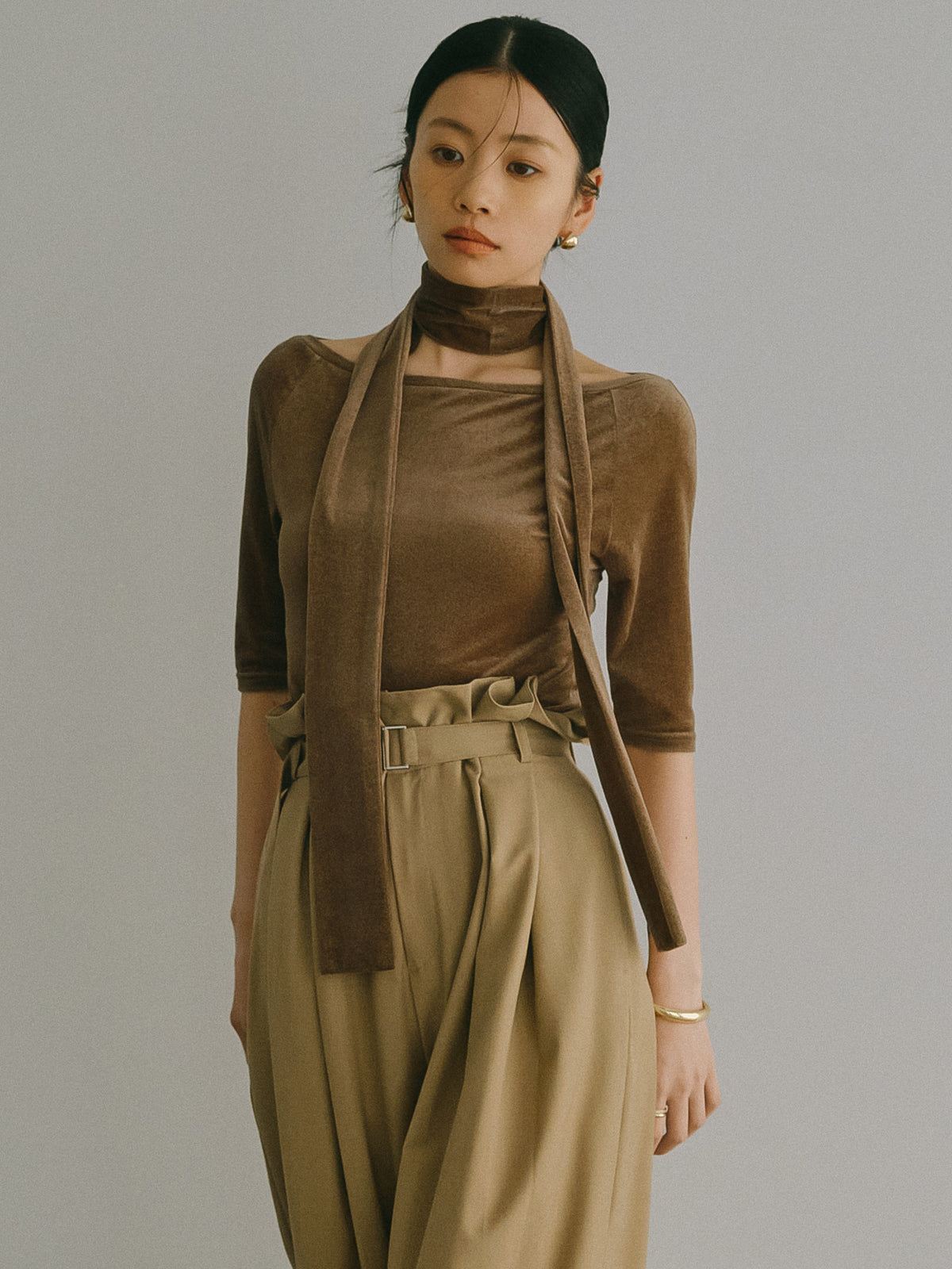 シアーベロアタイトップス