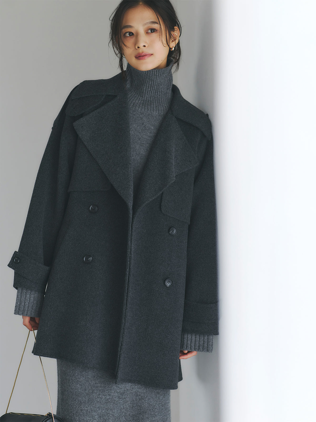 リバーウールミドルトレンチコート