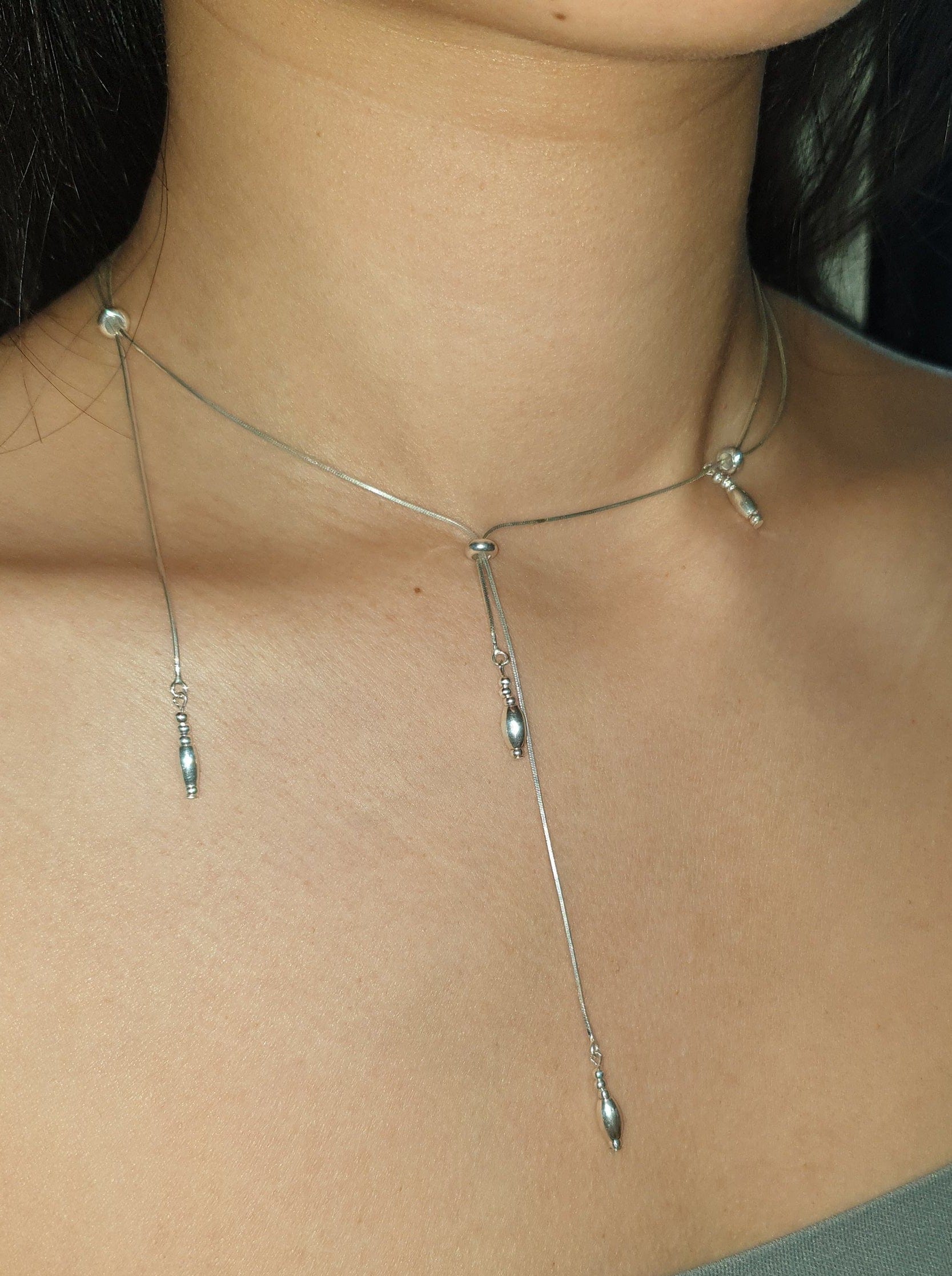 Silver tassel necklace 03 – APOC STORE