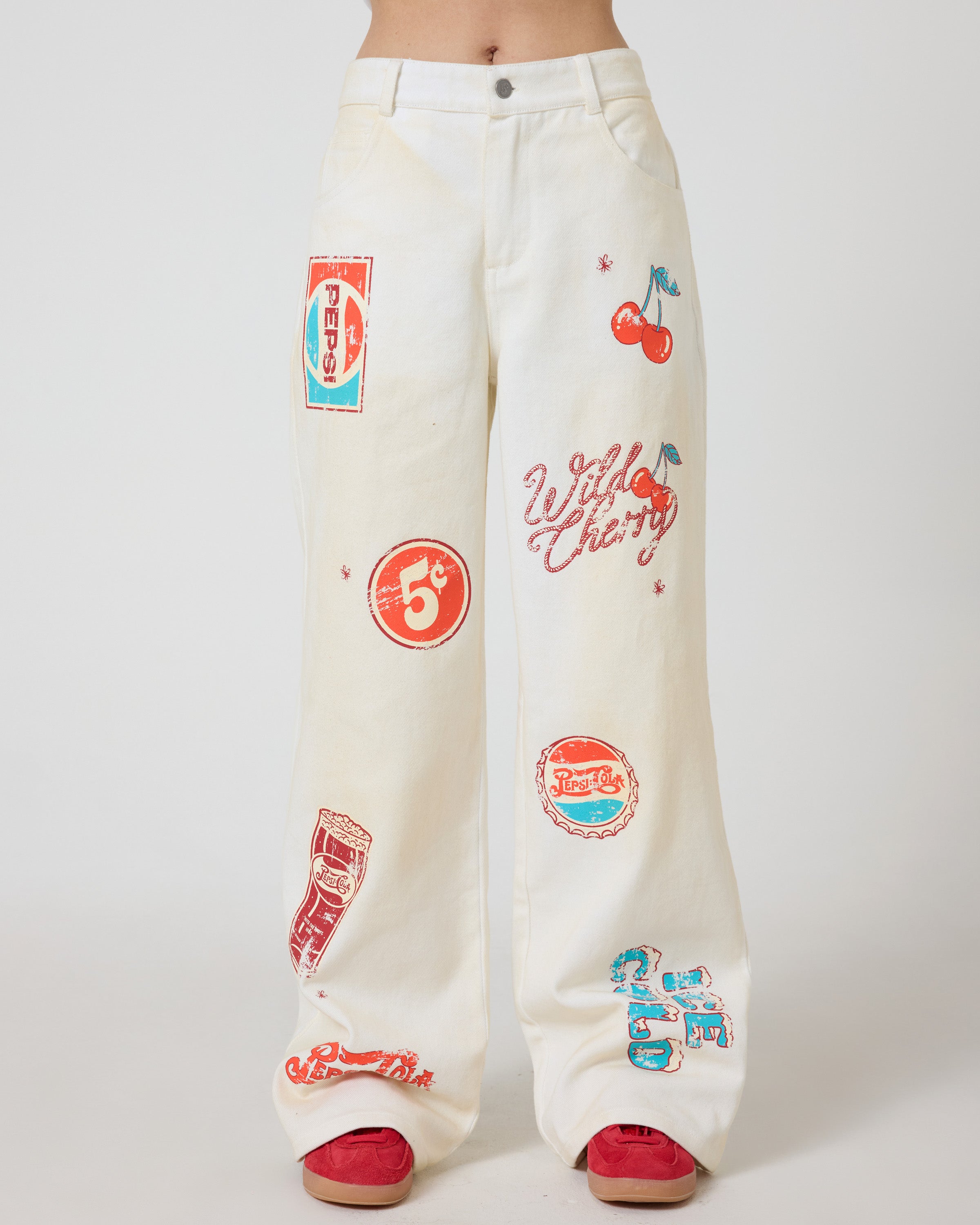 Wild Cherry Off White Denim Pants – Samii Ryan