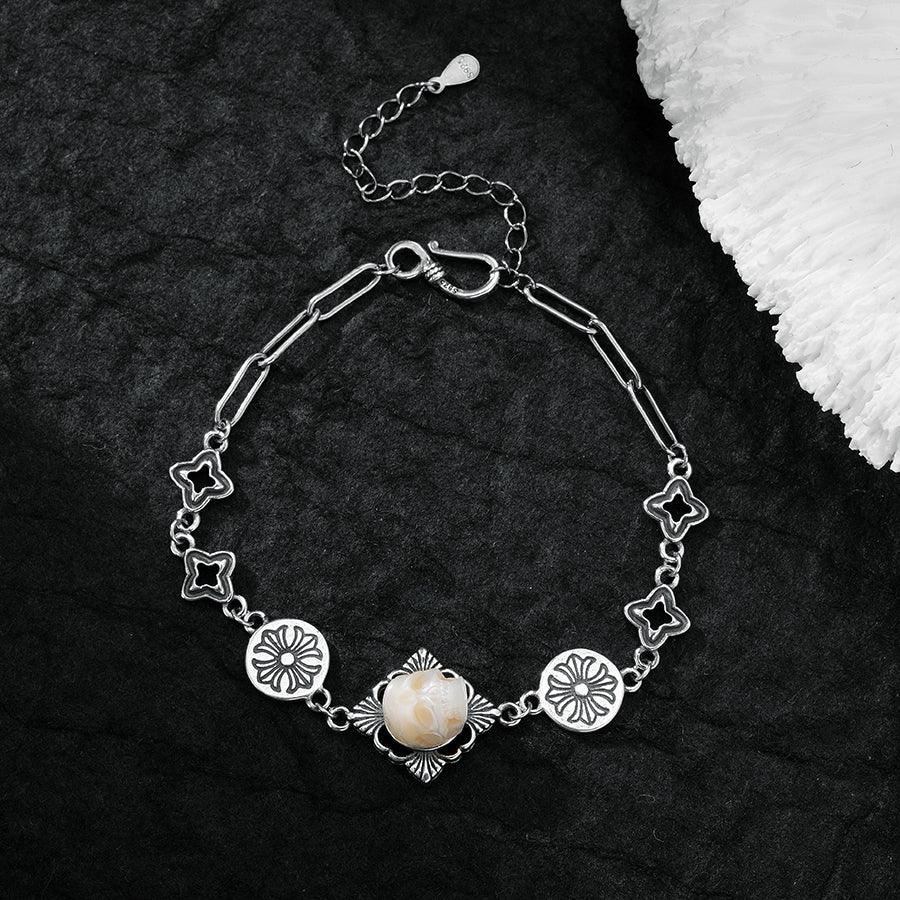 Pearl Skull Vintage Gothic Bracelet-Belle Juri