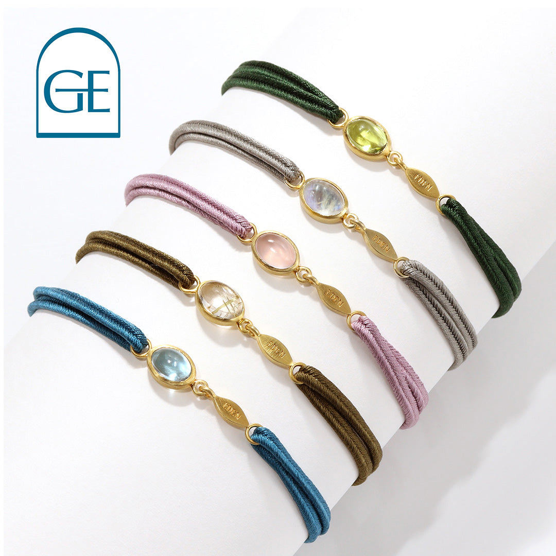 即日発送】5カラーストーン シルバー(K24コーティング)ブレスレット