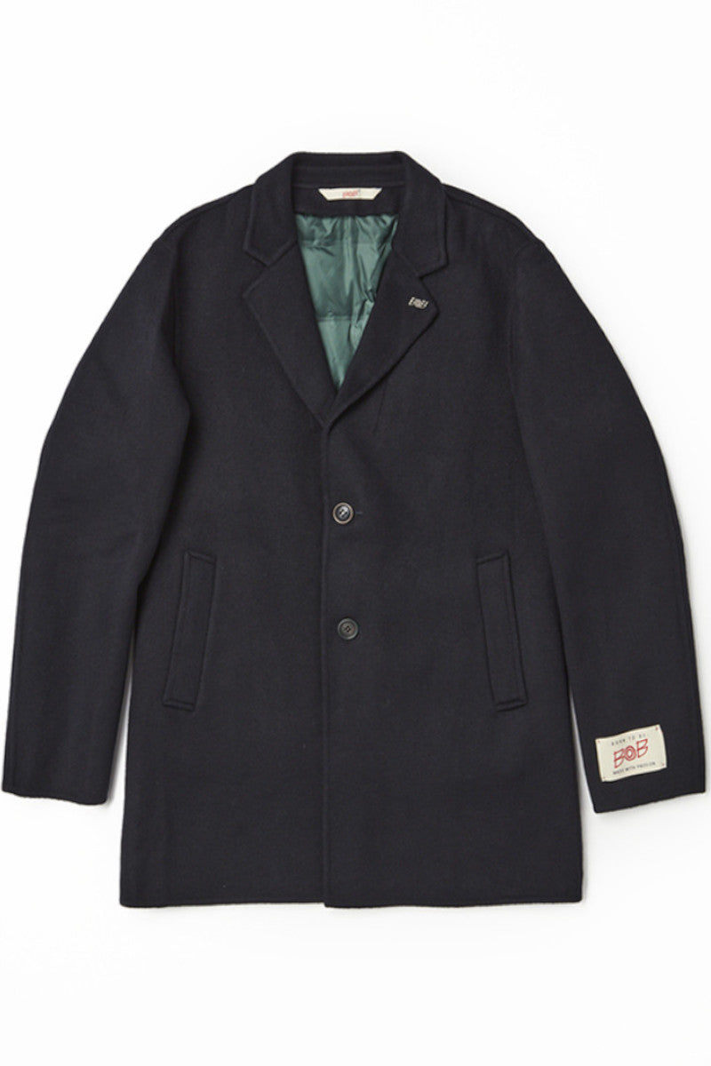 ミッドレングスチェスターコート / Col：BLU ネイビー BOB JAPAN