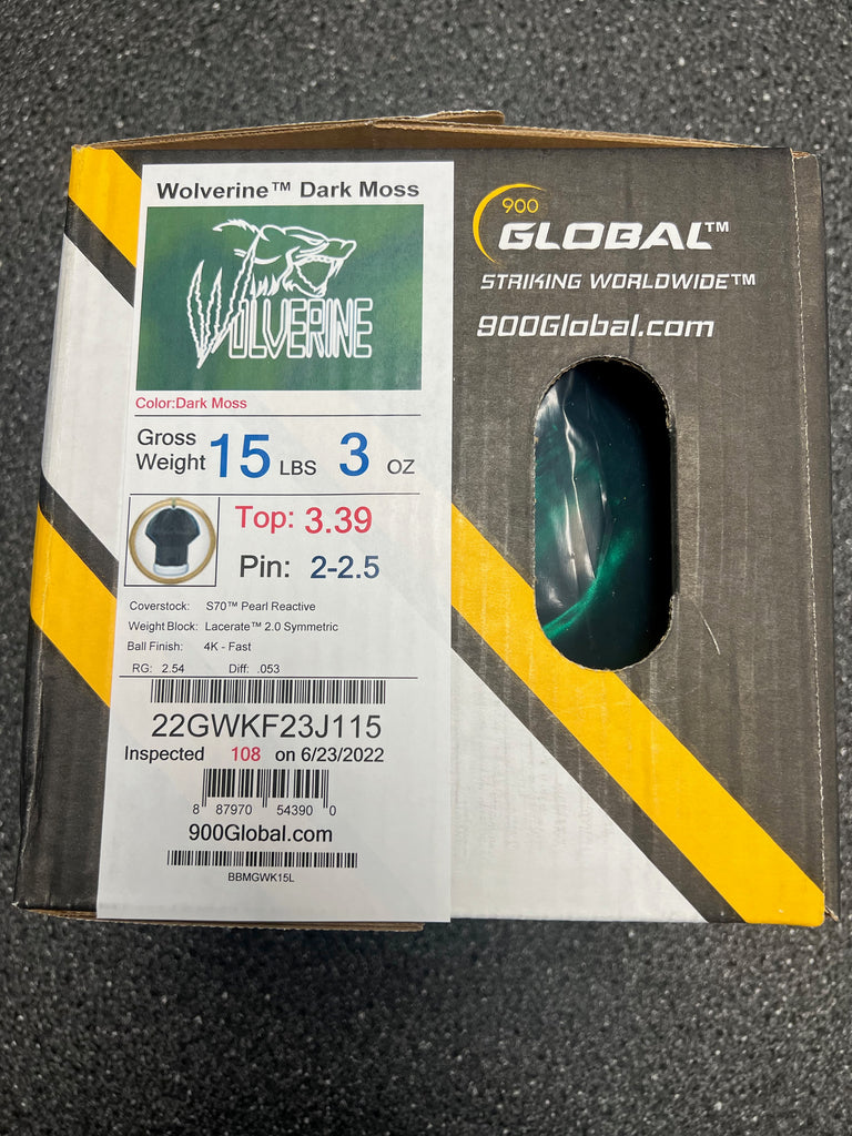 900 Global Wolverine Dark Moss 15 lbs NIB – BowlingGems.com