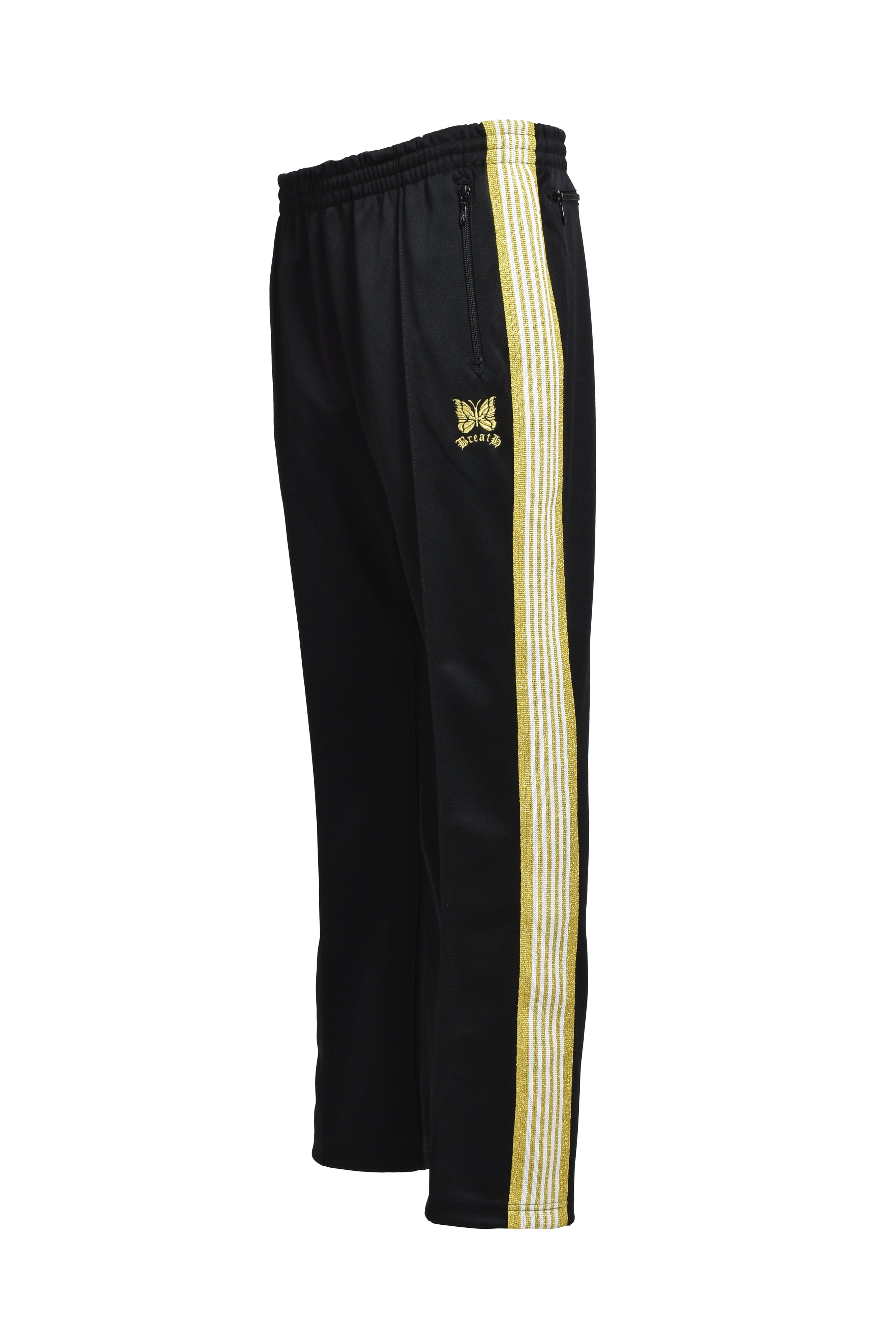 Needles NARROW TRACK PANT - POLY SMOOTH / BLACK GOLD – BREATH