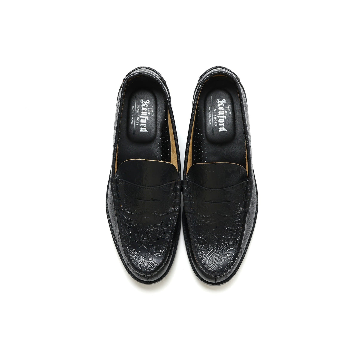 The Kenford Fineshoes】EMBOSSED LOAFERS Black Paisley – briwn