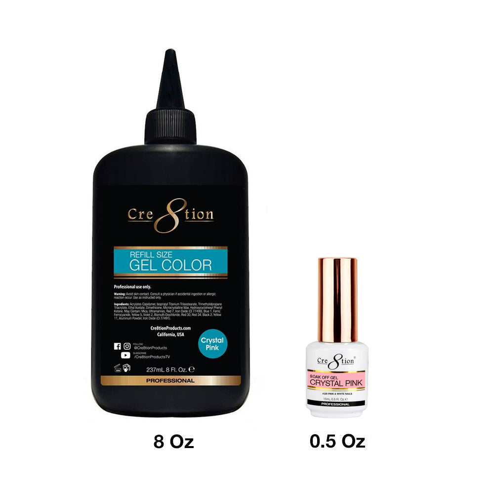 Cre8tion Soak Off Gel Crystal Pink – C8 Nail Supply