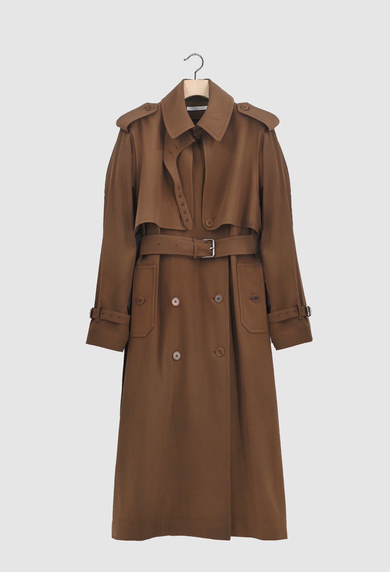 JULIA JENTZSCH - BRENDAN - Wool Gabardine Trench Coat in Walnut