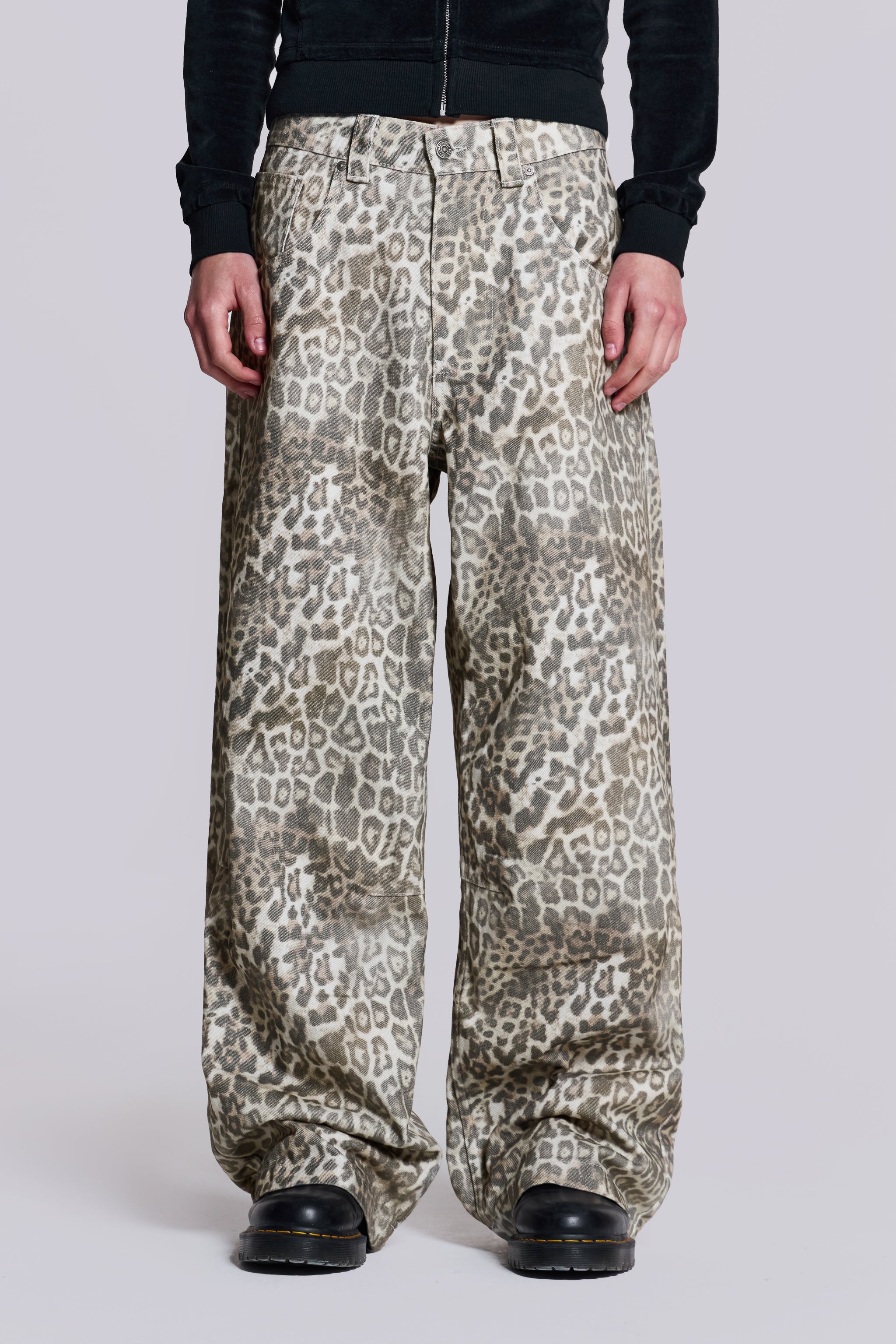 Shop Leopard Fade Colossus Jeans | Jaded London | Clothing