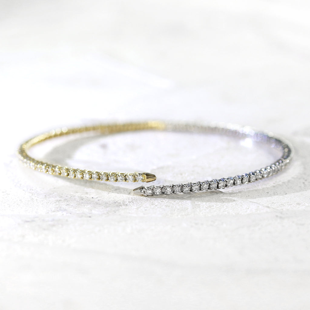 フルダイヤモンド バングル ブレスレット PT/YG – JaMais Jewelry