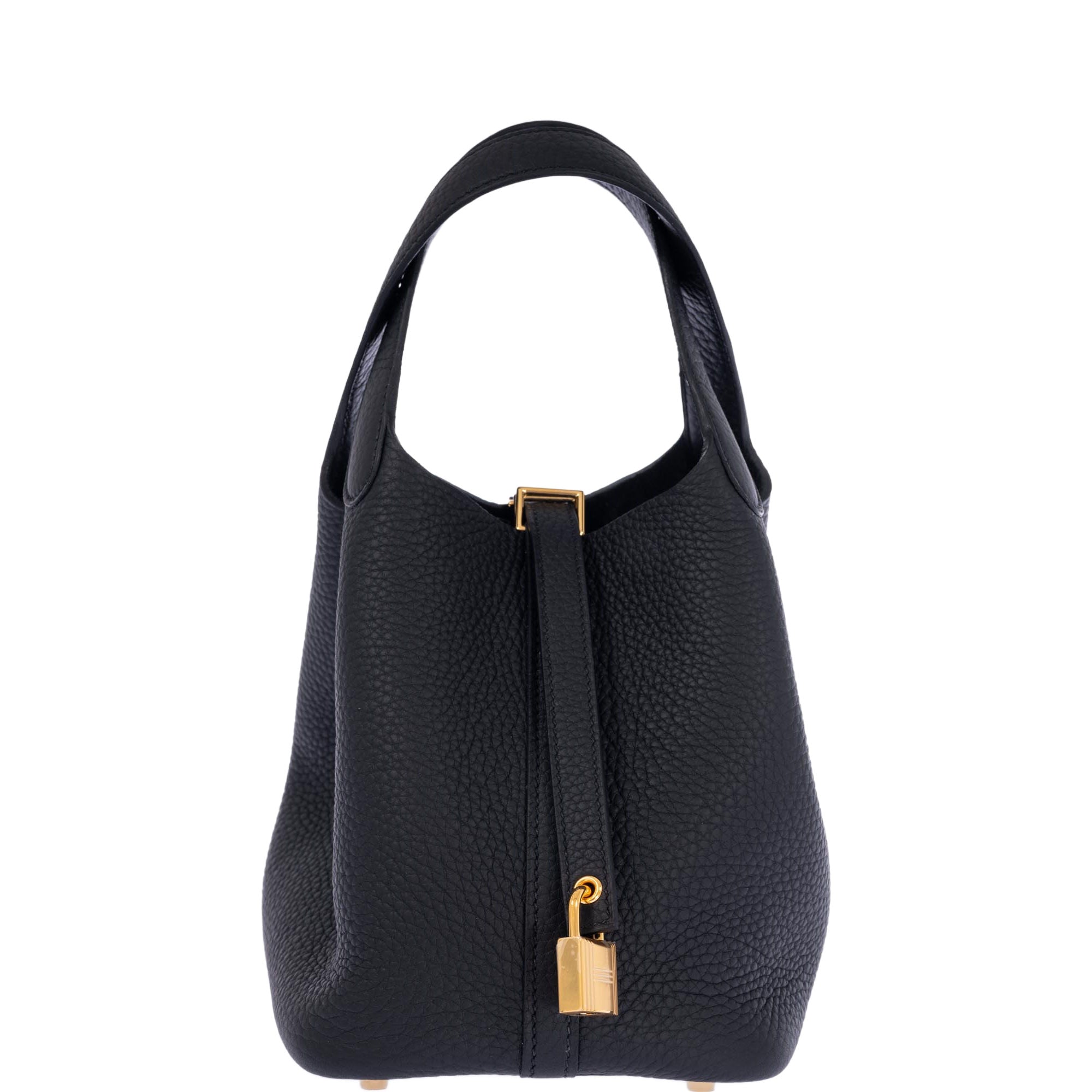 Hermès Picotin Lock 18 Black Clemence Gold Hardware | JANEFINDS