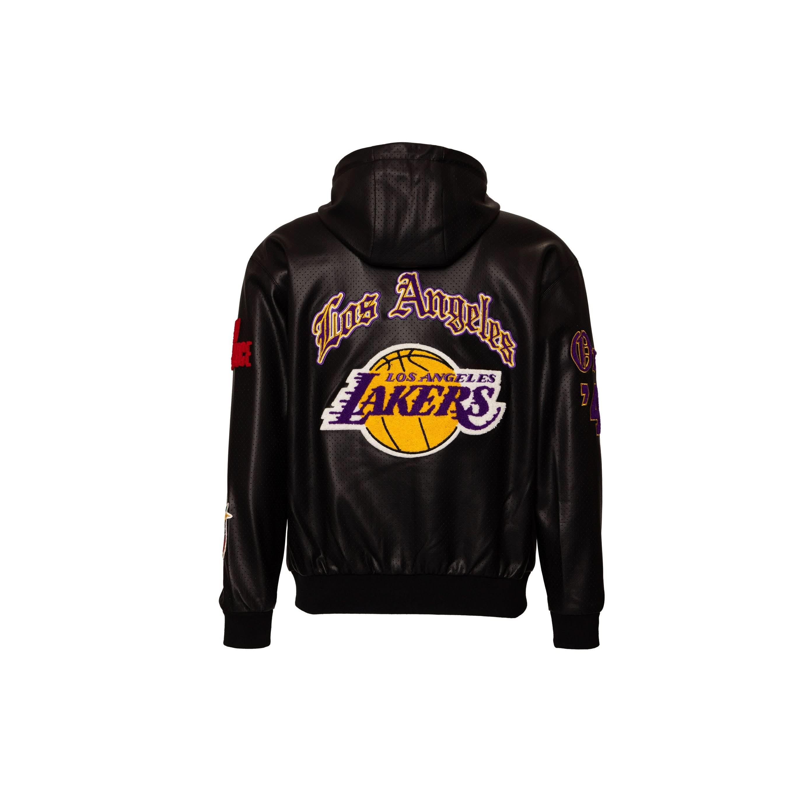 Los Angeles Lakers 1947 Lightweight Vegan Zip-Up Hooded Jacket Black