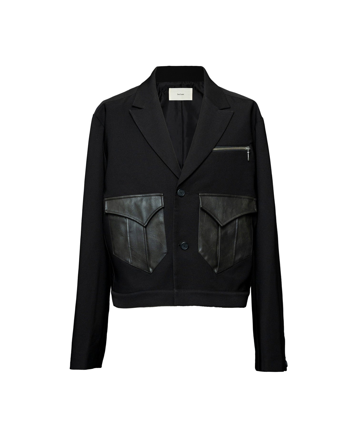 Leather pocket short jacket – Jent Louis