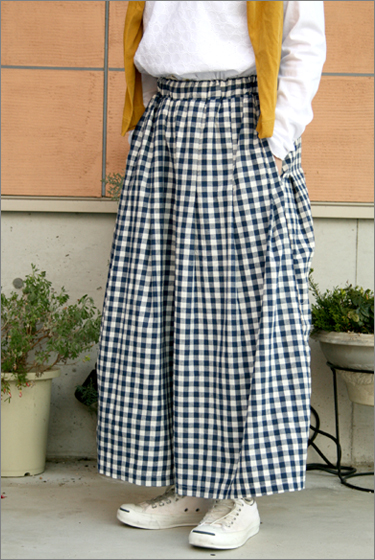 パンツ□ギンガムチェック柄 ガウチョパンツ レディースキュロット