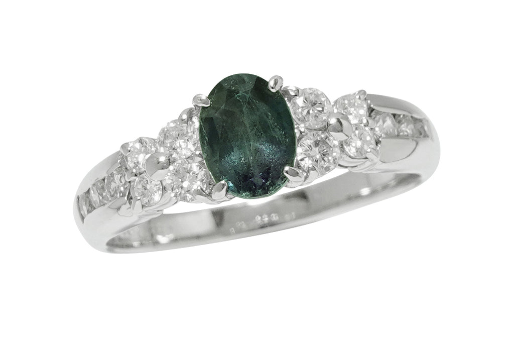 Alexandrite Pt900アレキサンドライト ダイヤモンドリング (NO.50020