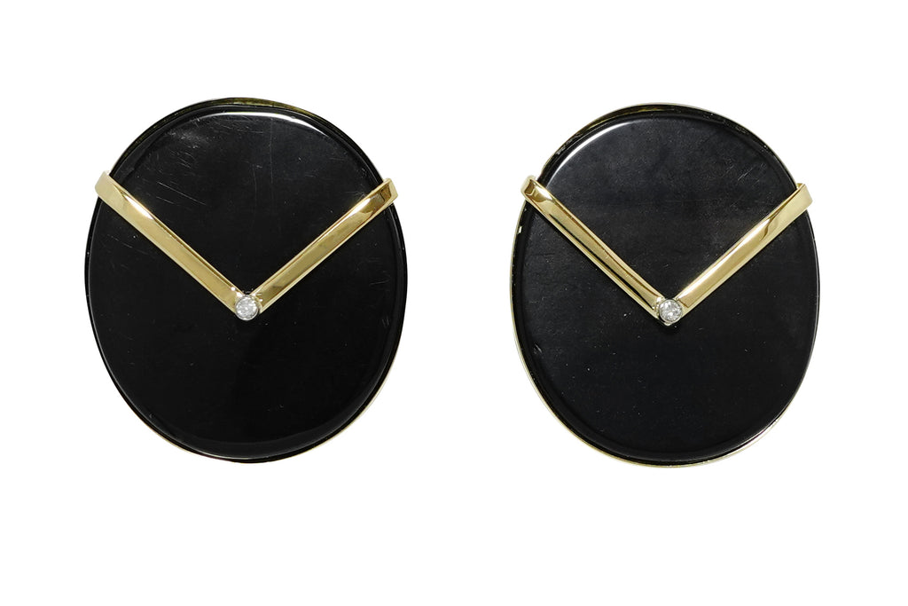 Onyx K18オニキス ダイヤモンドピアス (NO.304512) – JEX宝石