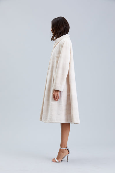 NATURAL IVORY SHEARED MINK COAT J. Mendel