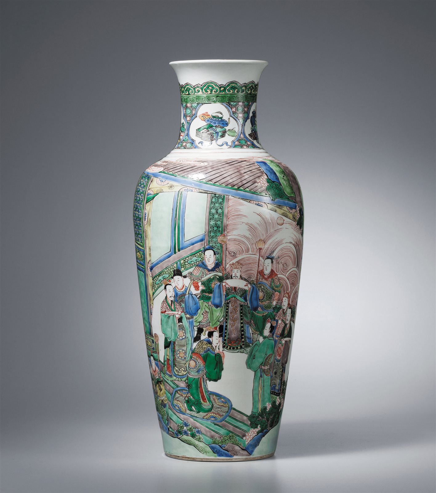 中国古美術 清時代 広彩 人物文 椀 開光人物 草花文 五彩 人物故事