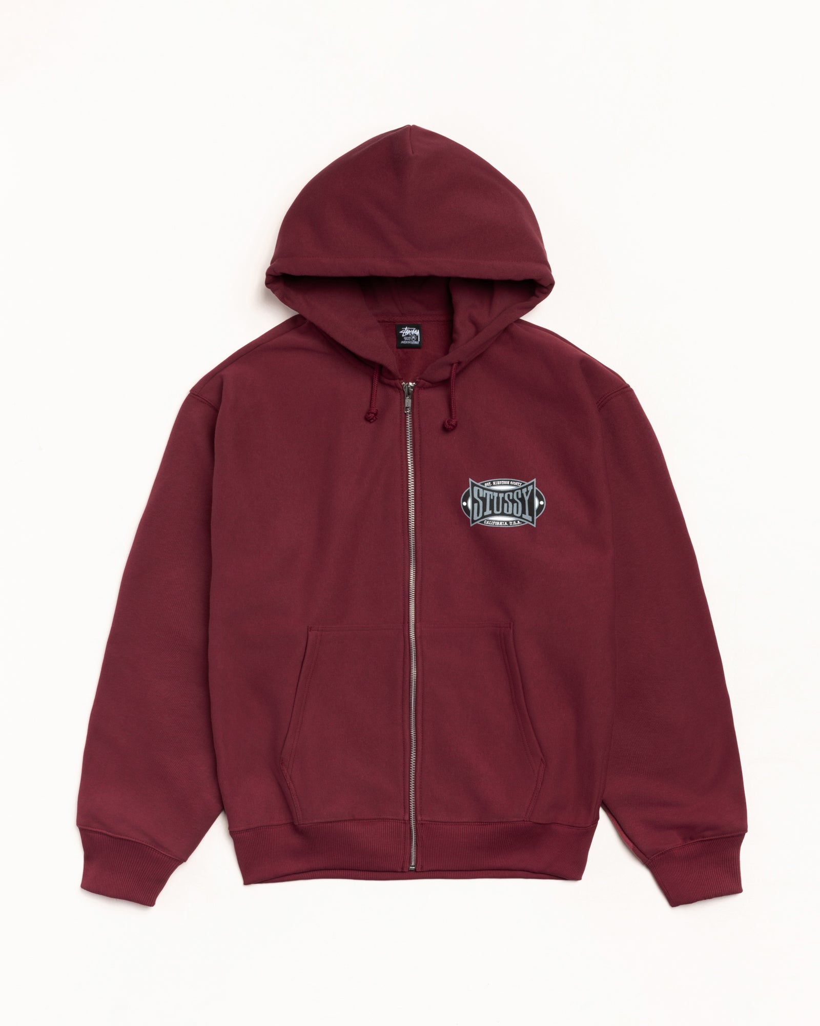 Champion Oval Zip Hoodie – Wine | Sweats | Stüssy Japan