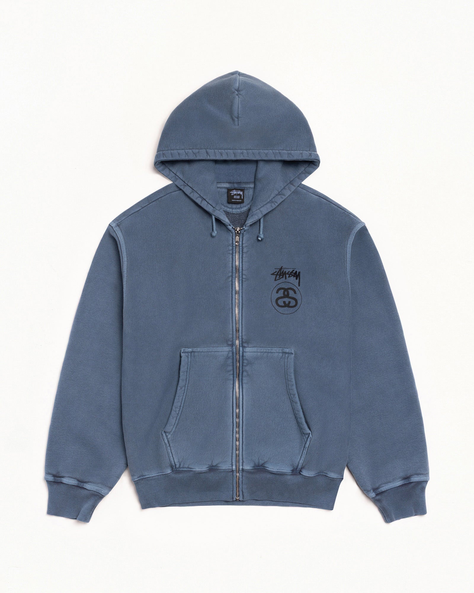 Stock Link Zip Hoodie Pigment Dyed – Navy | Sweats | Stüssy Japan