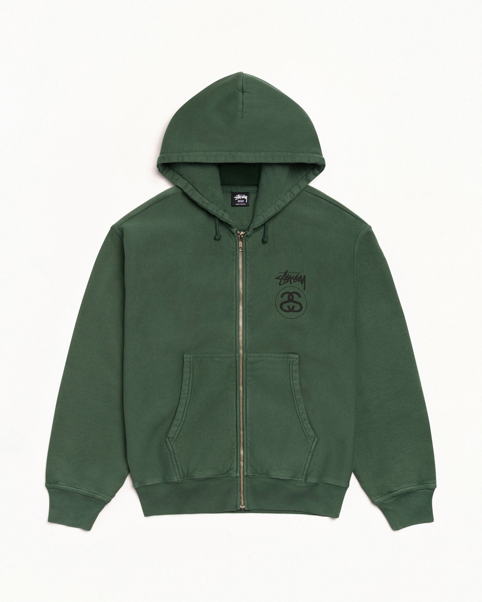Stock Link Zip Hoodie Pigment Dyed – Pine | Sweats | Stüssy Japan