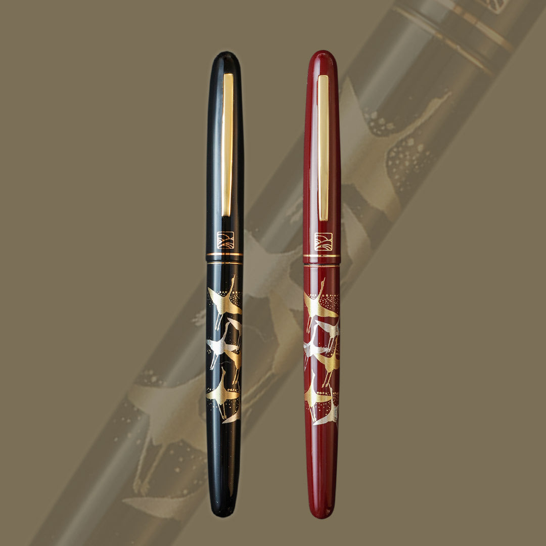 呉竹近代蒔絵万年筆 - 鶴寿 Fountain Pen | ワンチャーペン Wancher