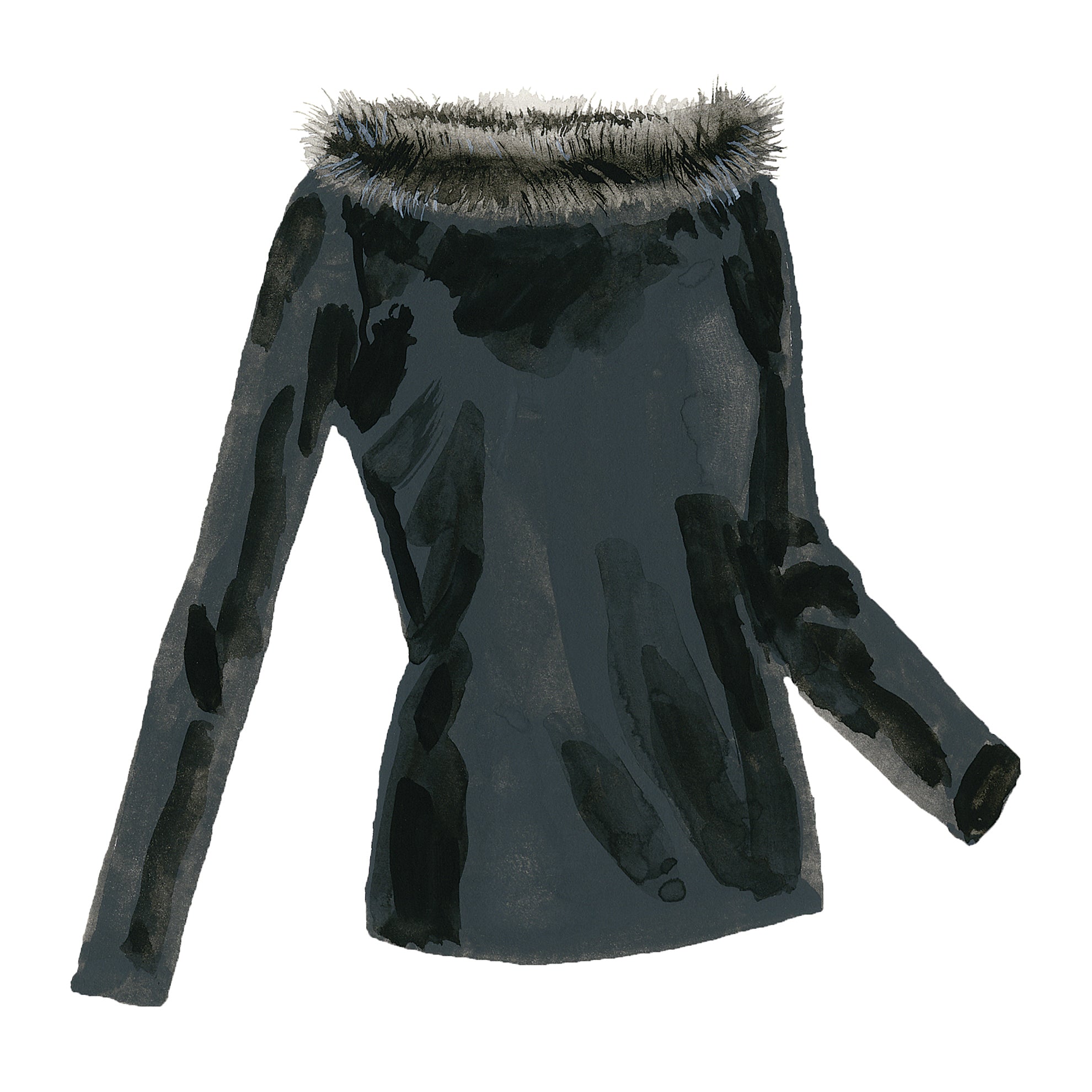 fur-collar-knit-top-black-
