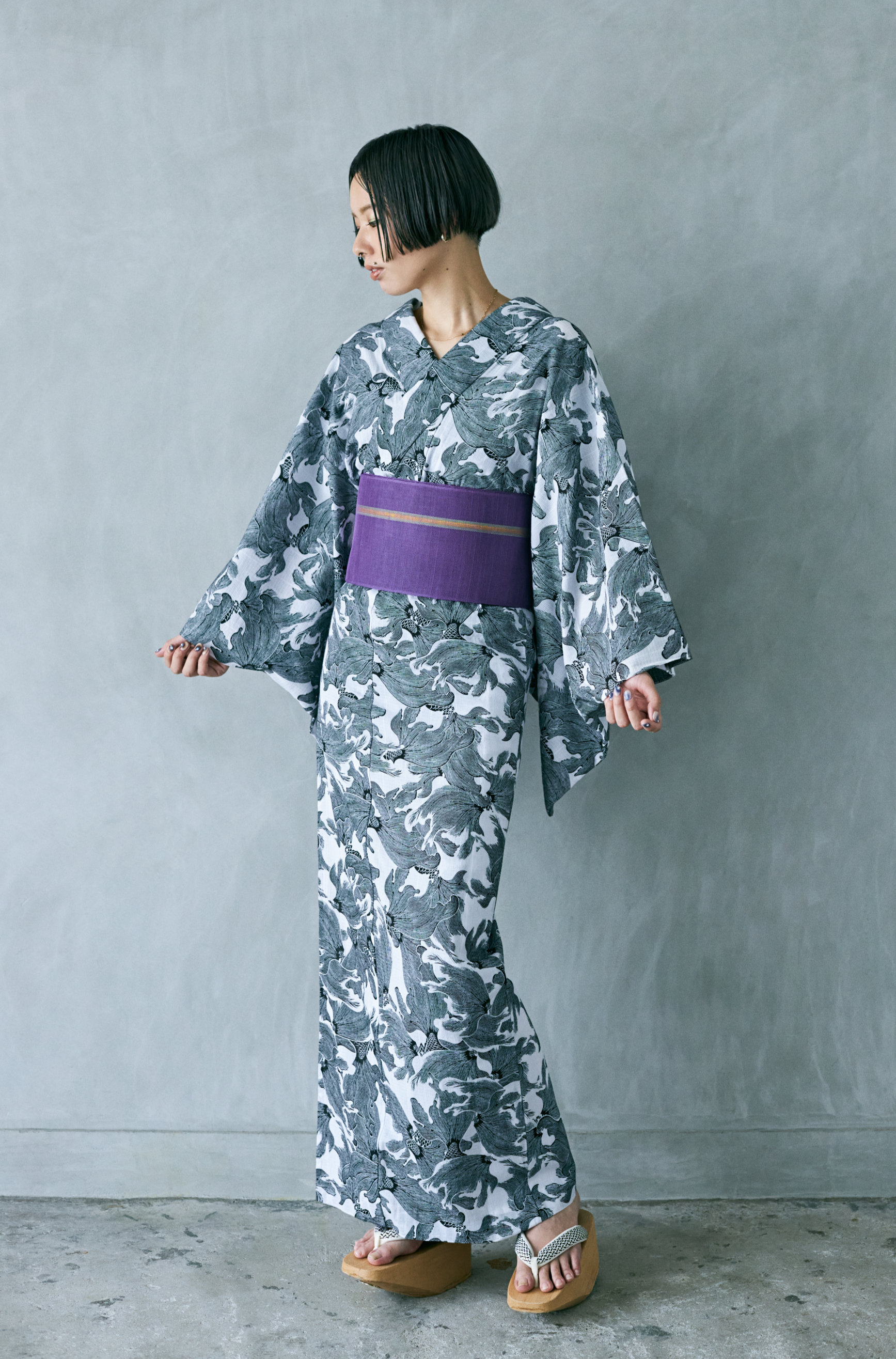 浴衣｜金魚 黒｜西岡ペンシル