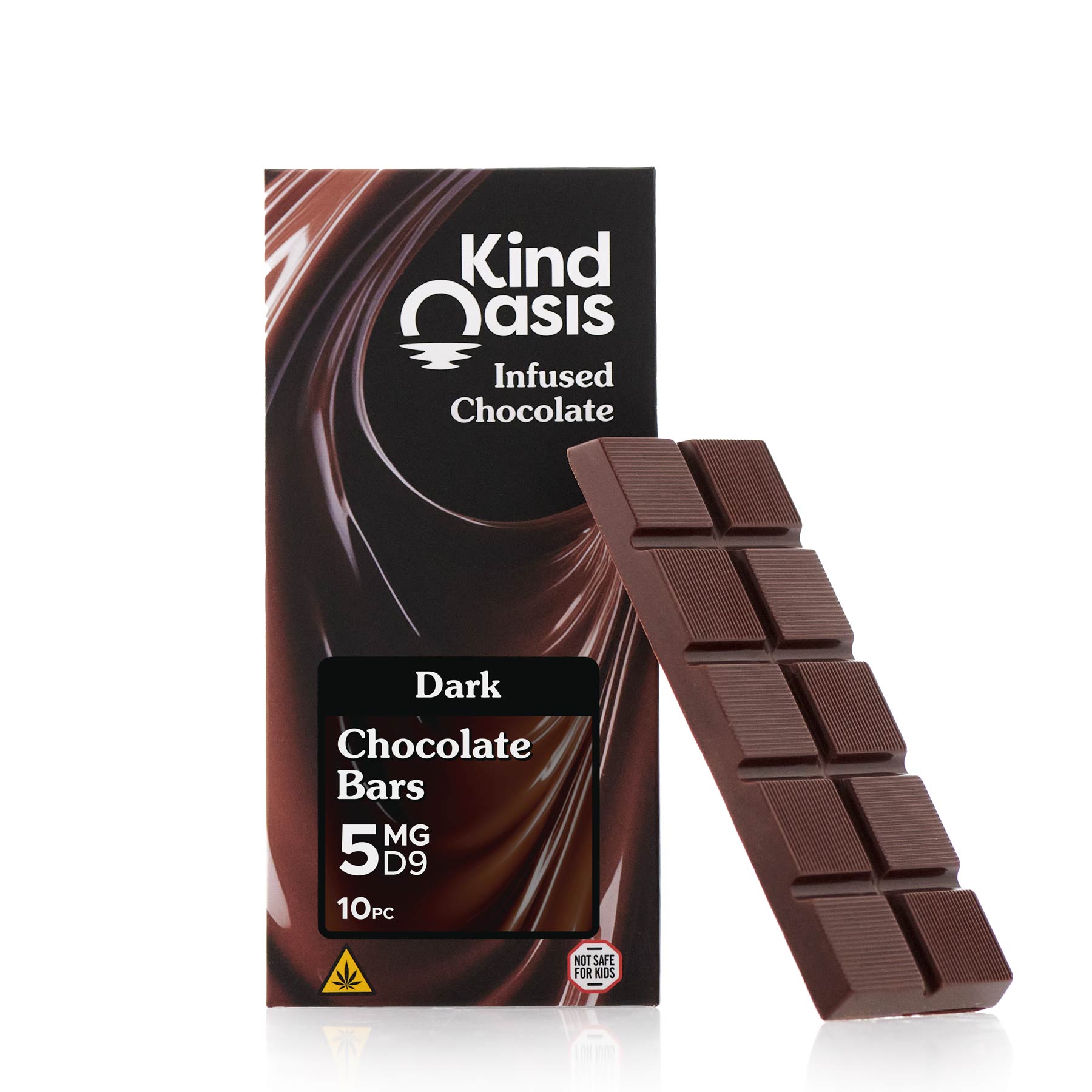 Delta 9 THC Dark Chocolate Bar - 5mg - 10ct | Kind Oasis
