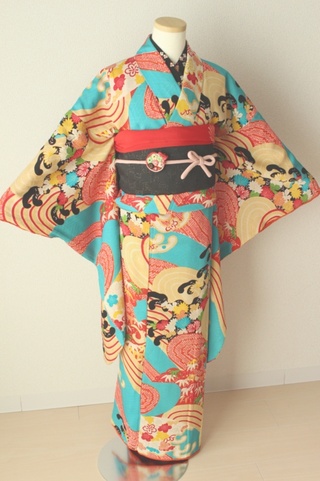 ☆みのすけ☆ジュニア 子供着物 大正ロマン アンティーク着物 NO330