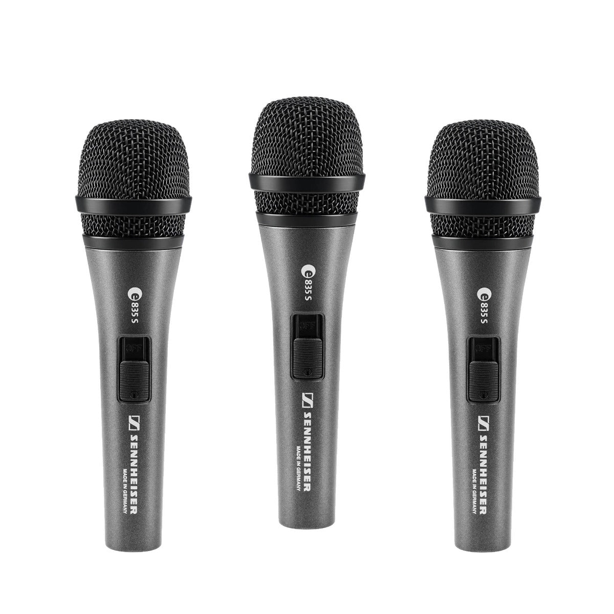 Sennheiser e 835-S Dynamic Vocal Microphone - 3 Pack – Kraft Music