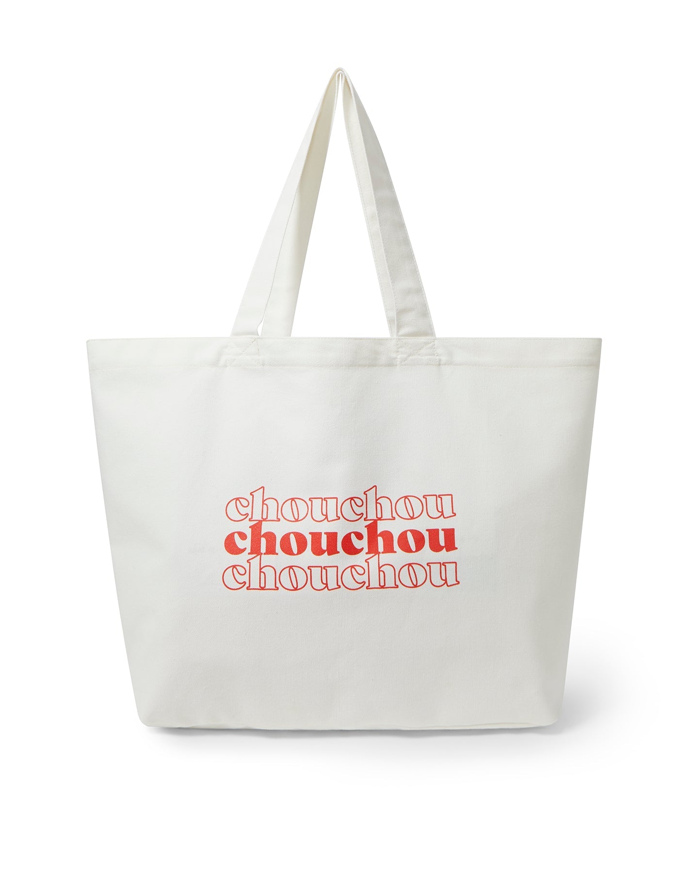 Graphic White Cotton Canvas Tote Bag - Le Mot