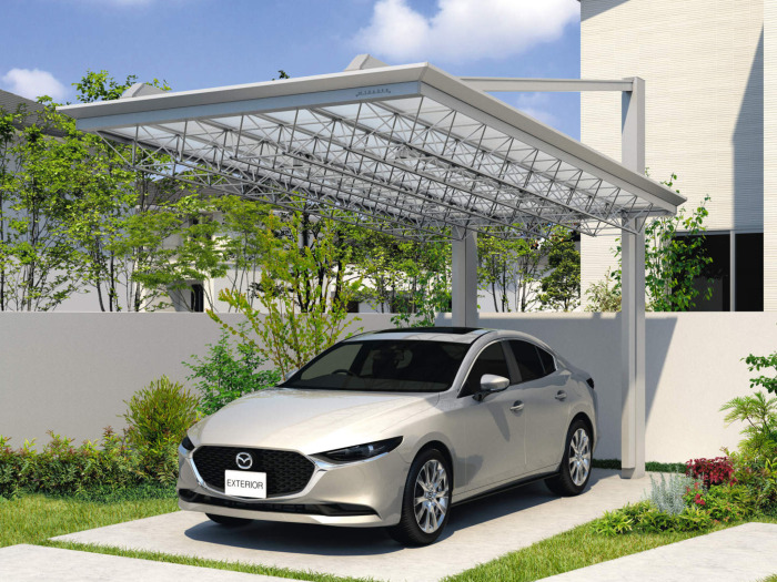 正規】三協アルミM.シェードII 背面支持1台用 カーポートを値引46%工事