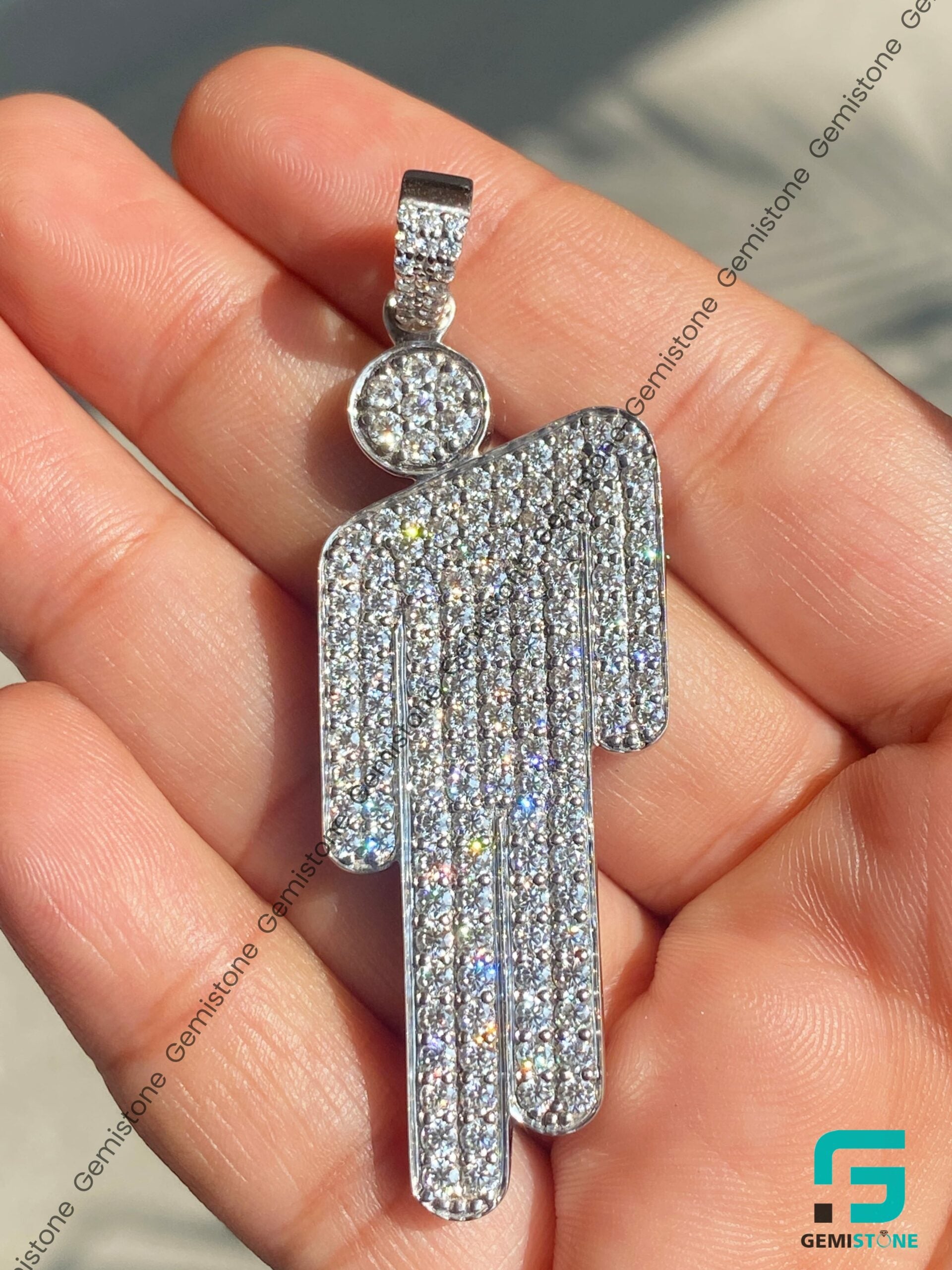 Round Cut Moissanite Billie Eilis Diamond Blush Pendant – Gemistone
