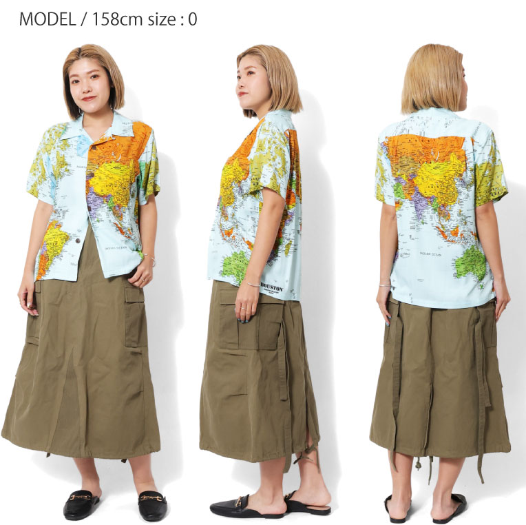 HOUSTON woman / ヒューストン ウーマン 24HL053 ALOHA SHIRT (MAP