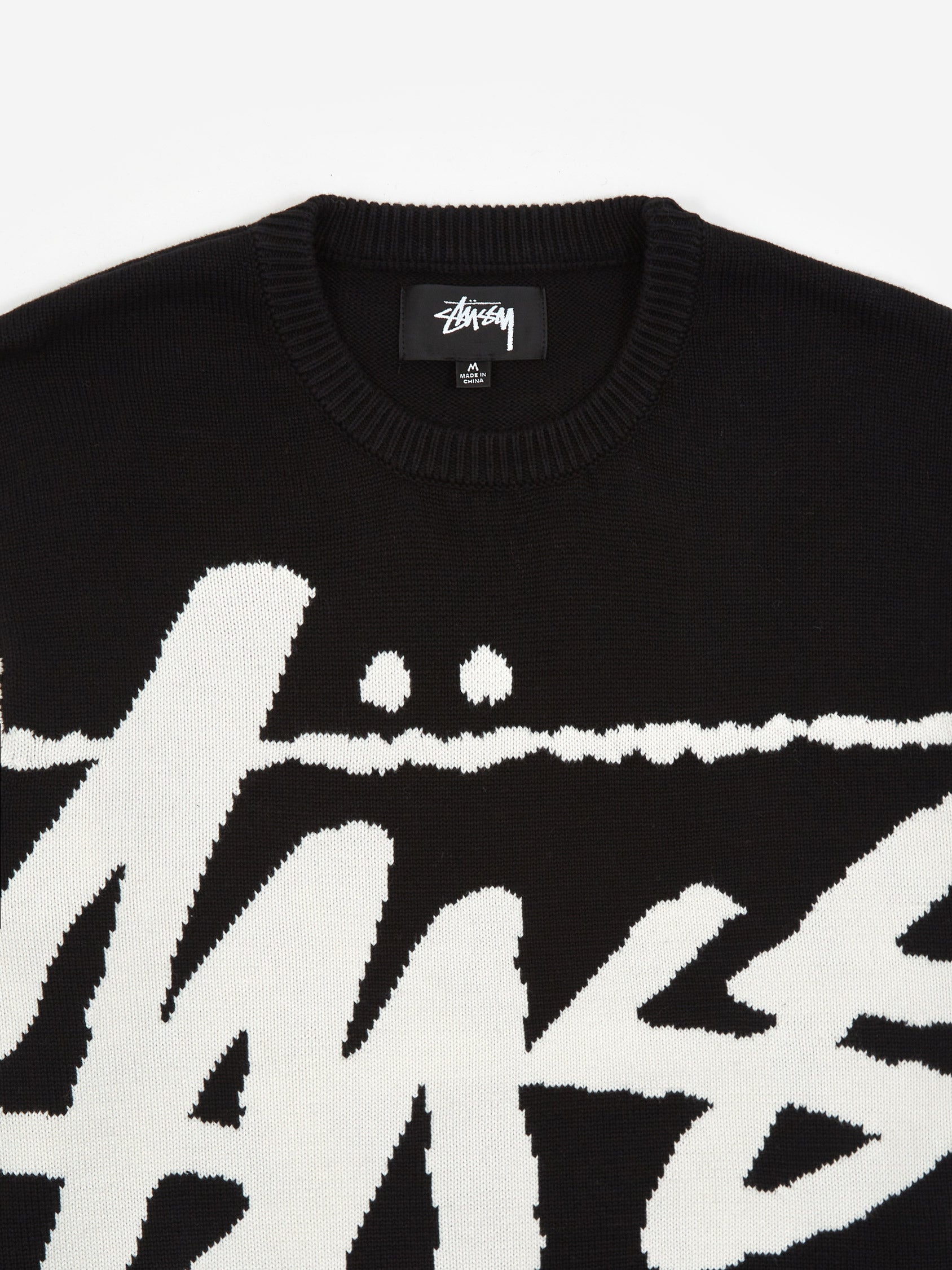 Stussy Stock Sweater - Black – Goodhood
