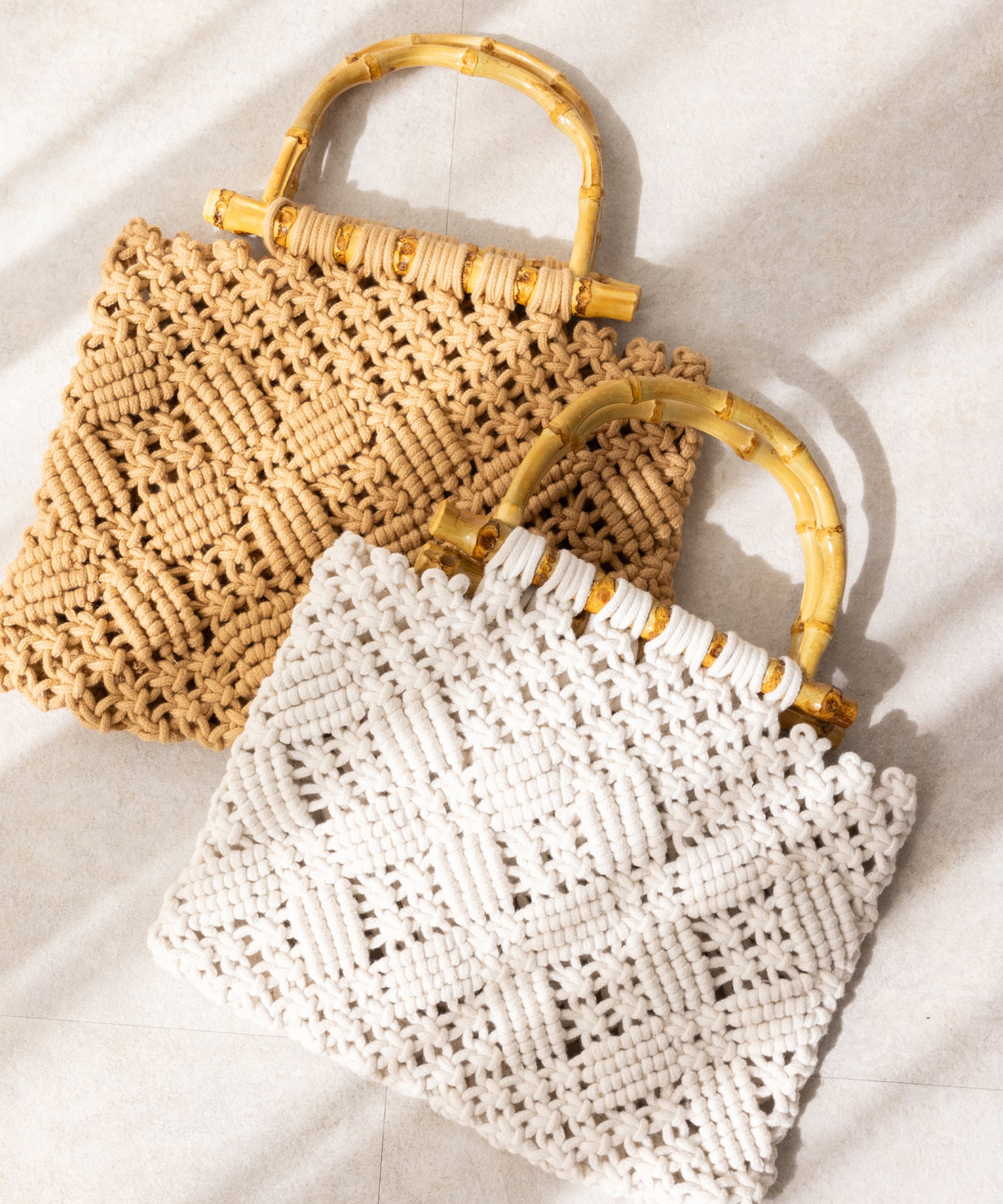 バンブーハンドル編みバッグ – ゆかた館グレース