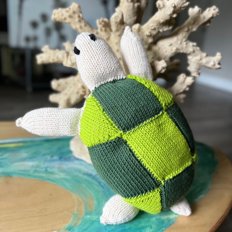 Kenana Knitters Hand Knitted 100% Organic Cotton Turtle Stuffed