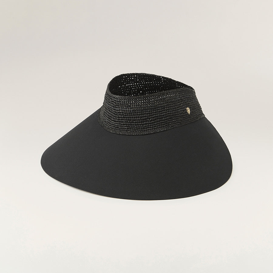 Shop the Rosalie 3/4 Brim Visor in Charcoal/Black | Helen Kaminski