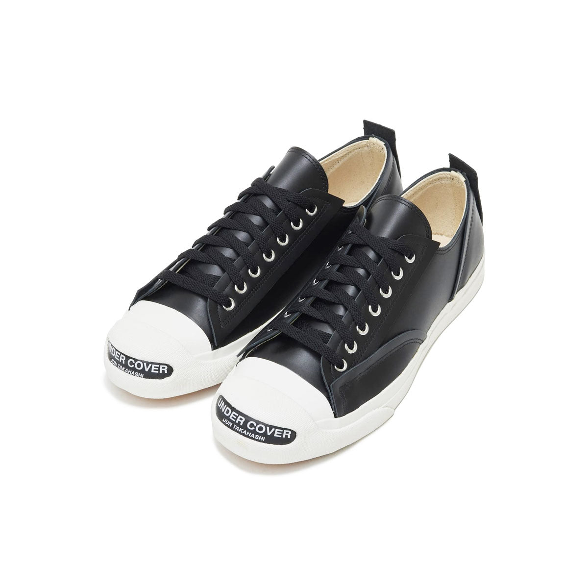 UNDERCOVER TOE LOGO LEATHER SNEAKERS BLACK アンダーカバー トー
