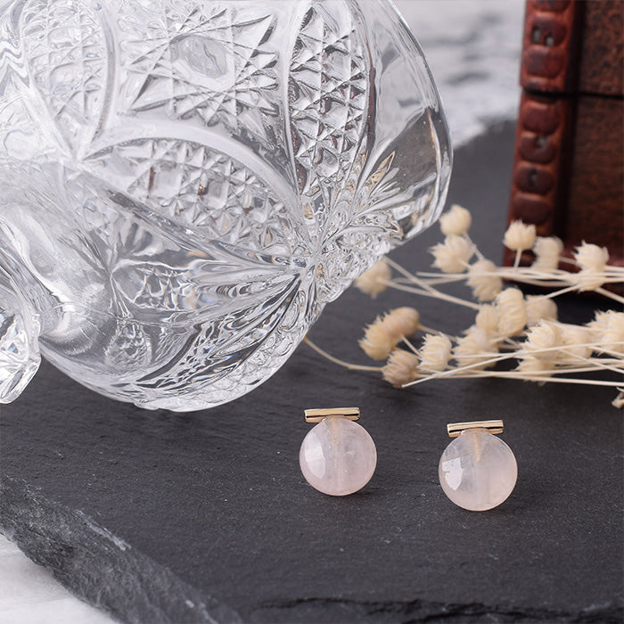 ローズクォーツ ピアス