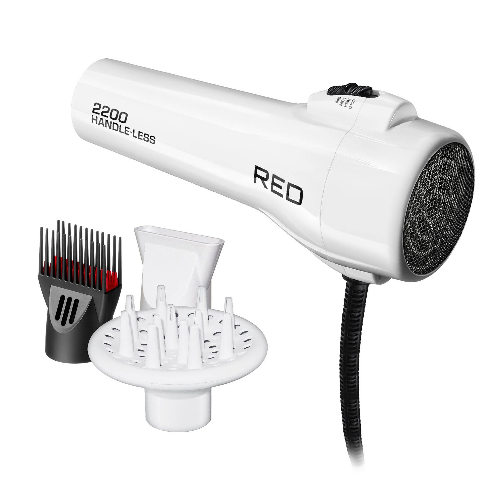 RED by KISS Handle-Less 2200W Ceramic Tourmaline Hair Dryer, Frizz