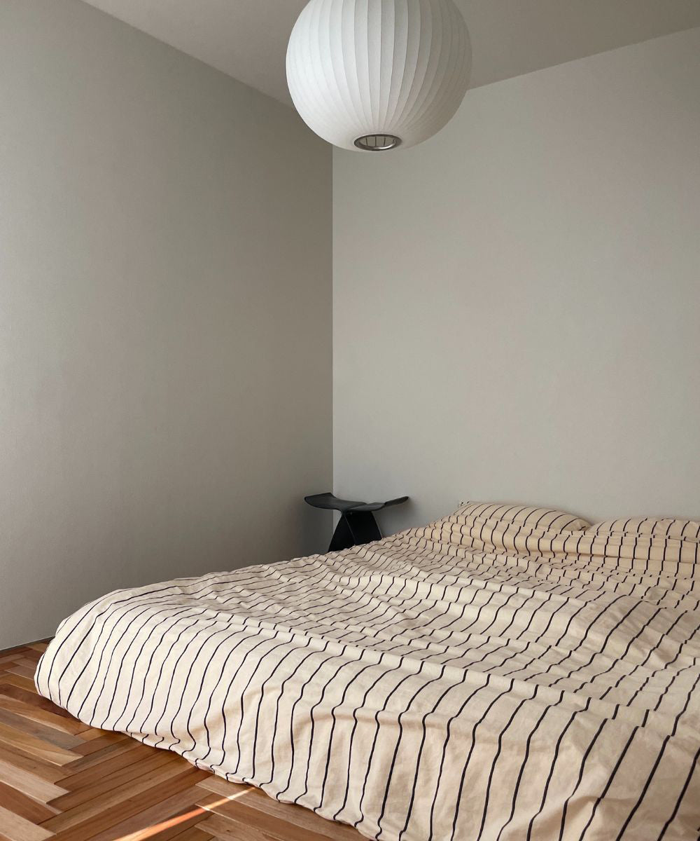 4点セット】ストライプ柄布団カバー/シーツ/枕カバー(ダブル・クイーン