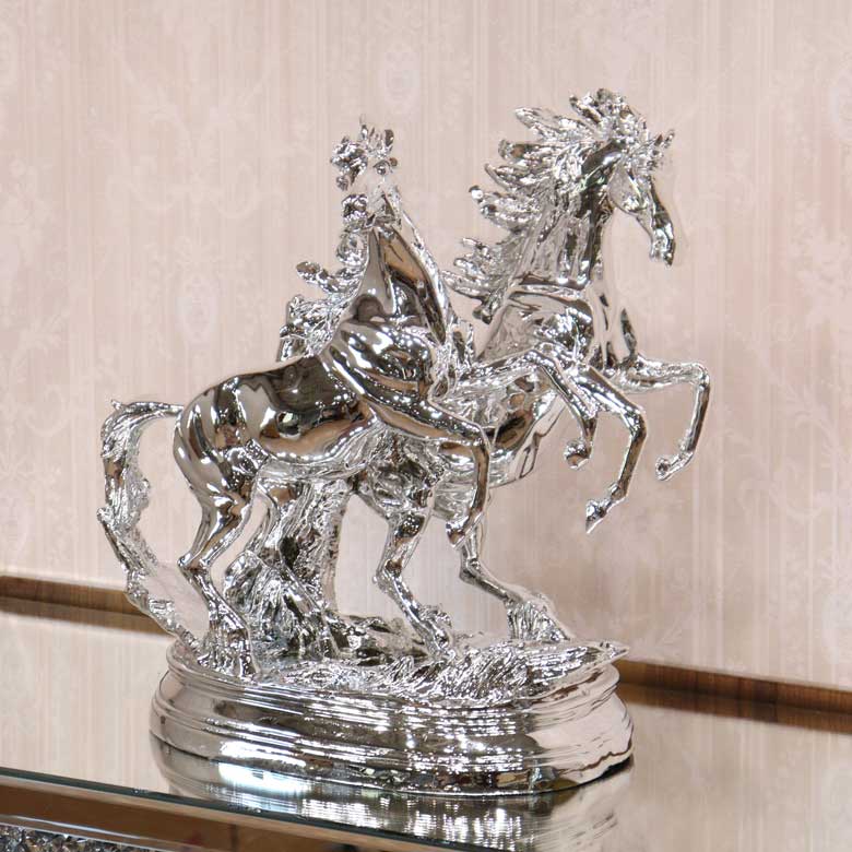 馬の置物 オブジェ ツインホース 風水 縁起物 オーナメント – 輸入家具