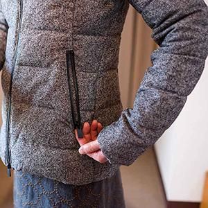 TATRAS [タトラス] CERTOSAツイード調ミドル丈ダウン モカ | Lin total