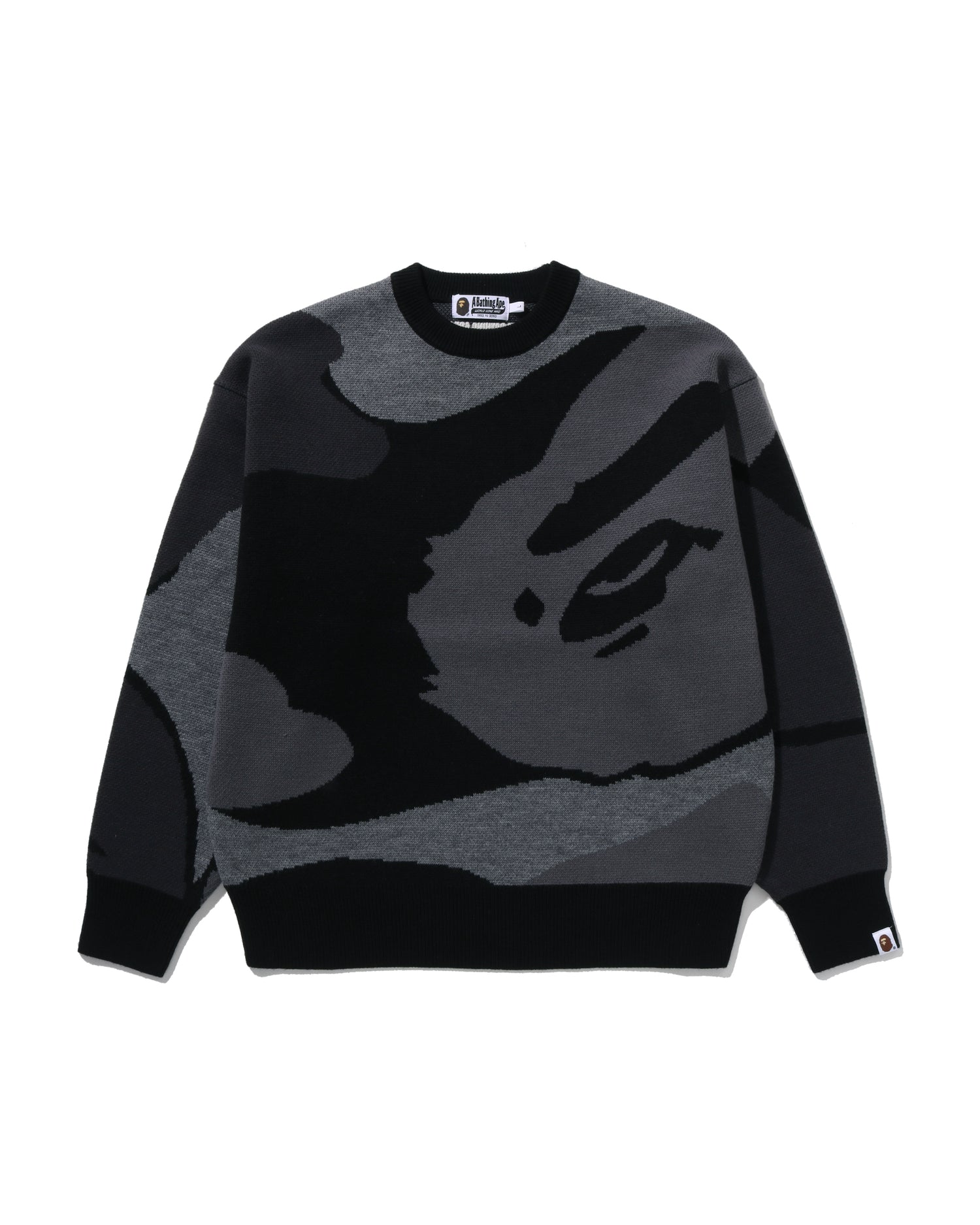 A BATHING APE® Mega Abc Camo Knit Crewneck Sweatshirt | Bape